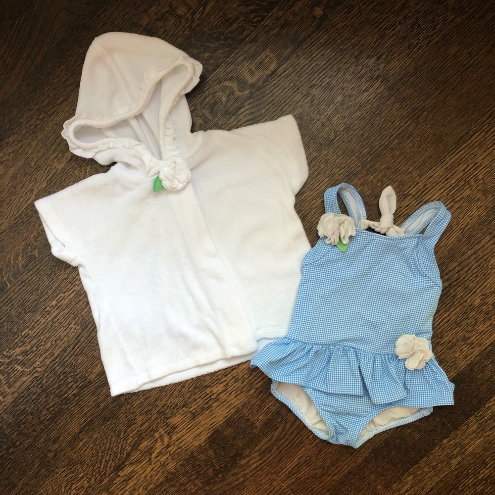 Cute as can be Florence Eiseman bathing suit and matching terry cover-up 18m